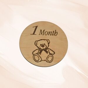 Wooden Baby Milestone Discs - Animals - Handcrafted by Lasercraft Central Coast