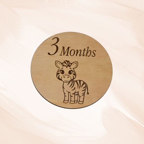Wooden Baby Milestone Discs - Animals - Handcrafted by Lasercraft Central Coast