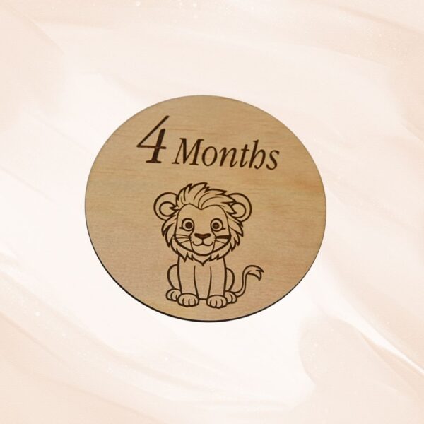 Wooden Baby Milestone Discs - Animals - Handcrafted by Lasercraft Central Coast