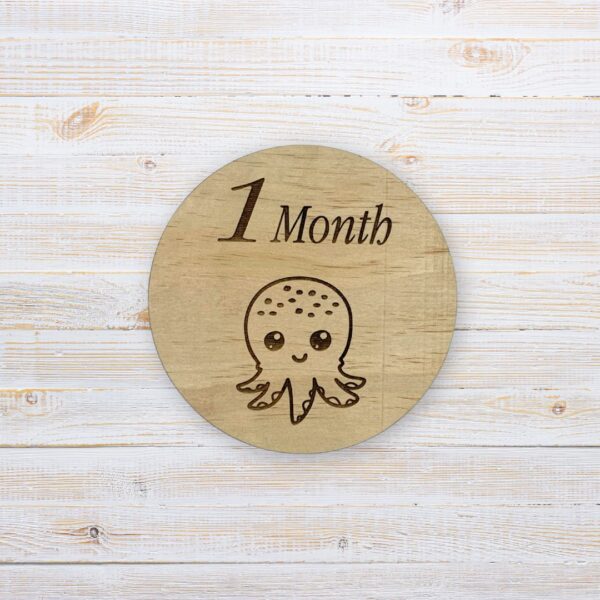 Wooden Milestone Disc Sea Animals - Handcrafted by Lasercraft Central Coast
