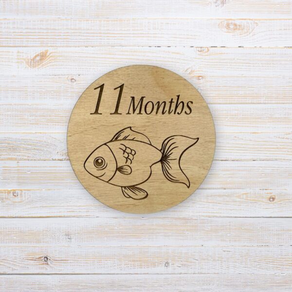 Wooden Milestone Disc Sea Animals - Handcrafted by Lasercraft Central Coast