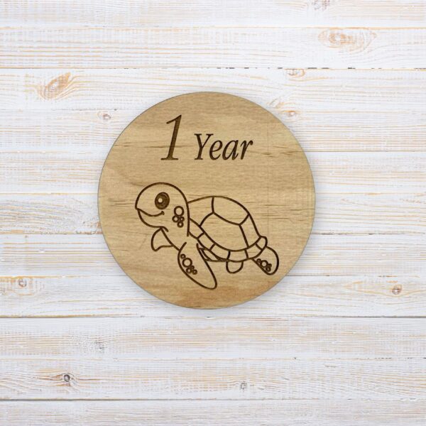 Wooden Milestone Disc Sea Animals - Handcrafted by Lasercraft Central Coast