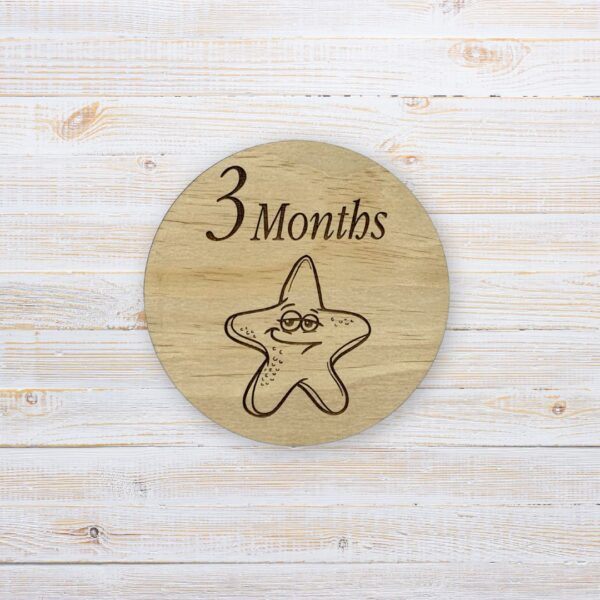 Wooden Milestone Disc Sea Animals - Handcrafted by Lasercraft Central Coast