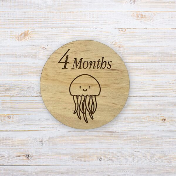 Wooden Milestone Disc Sea Animals - Handcrafted by Lasercraft Central Coast