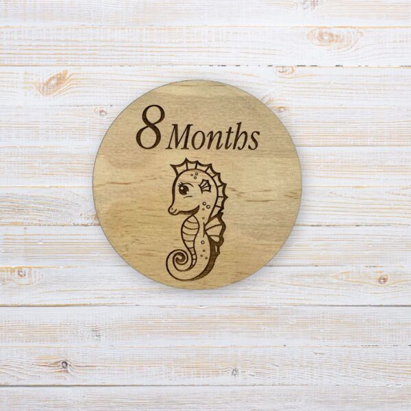 Wooden Milestone Disc Sea Animals - Handcrafted by Lasercraft Central Coast
