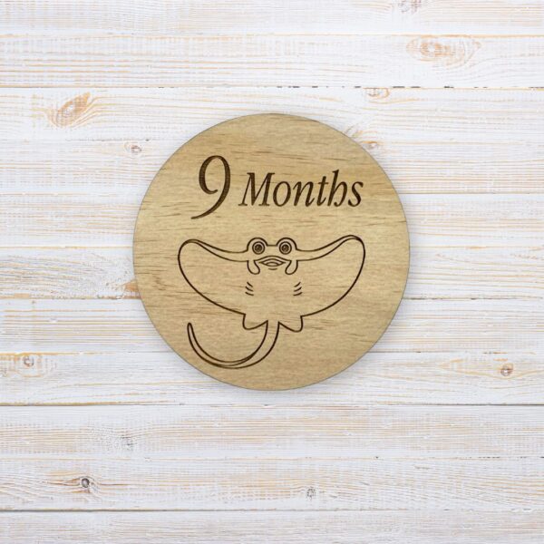 Wooden Milestone Disc Sea Animals - Handcrafted by Lasercraft Central Coast