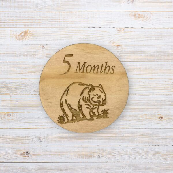 Wooden Baby Milestone Discs - Australian Animals (Set of 12) - Image 6