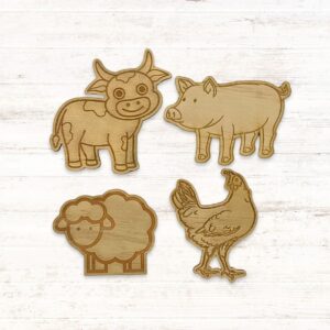 Wooden Craft Paint Sets - Farm Animals 2